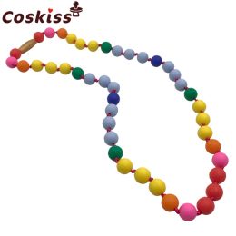 Necklaces Teether Rainbow Silicone Teething Nursing Necklace for Mom & Baby BPA free Latex Free