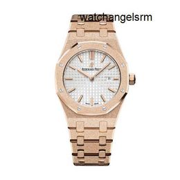 Celebrity Wristwatch Female AP Wrist Watch Royal Oak Series 18K Rose Gold 33mm Quartz Movement Womens Watch 67653OR