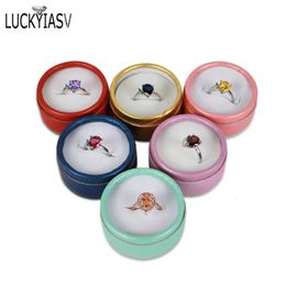 Wholesale 24pcslot Multi-color Bow Small Round Ring Box Stud Earrings Jewellery Box Gift Box For Ring Display Jewellery Earring Box 240314