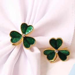 Towel Rings 6pcs/lot green leaf napkin ring valentine table decoration napkin buckle paper towel ring napkin rings holders 240321