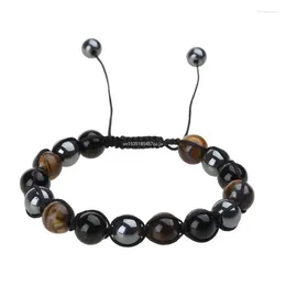 Strand Triple For Protection Bracelet Women Men Crystal Beads Handmade Black Bracel Dropship