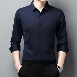 Men's Casual Shirts Spring Fall Solid Colour Lapel Shirt Fashion Simple Business Versatile Long Sleeve Premium Quality Youth Daily Tops
