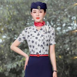 Women's Blouses Short Sleeve Shirts For Women Elegant Business Work Wear Formal Career Interview Office Ladies Female Tops Clothes