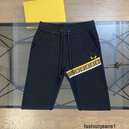 Designer Correct Top Version 1.1 AutumnWinter New Double F Embroidery Ribbon Casual Pants Sports Tie Foot Guard Pants Fenti4UFE