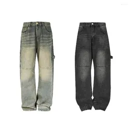 Women's Jeans Distressed Washed Loose Vintage Retro Ladies Denim Trousers Pants For Women Men Boyfriend 2024 Y2k Gothic Clothes