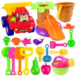 Sand Play Water Fun 20Pcs Funny Kids Beach Sand Game Toy Set Shovels Castle Rake Hourglass Bucket Children Beach Play Set Role Play Toy Kit 240321