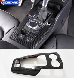 Car Styling Center Console Gear Shift Panel Decoration Sticker Trim For A3 8V 2014-2018 LHD Carbon Fiber Color Accessories1766325