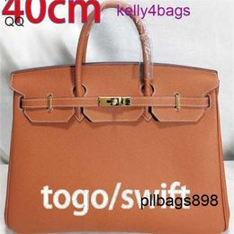 Totes Handbag 40cm Bag Hac 40 Handmade Top Quality Togo Leather cowhide swift mens genuine menswith logo qq