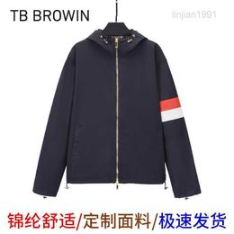 Mens Jackets Browin TB new autumn and winter jacket hooded daily sports style stand collar wearing striped jacket