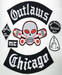 Outlaw Chicago Forgives Embroidered Iron On Patches Fashion Big Size For Biker Jacket Full Back Custom Patch4482231