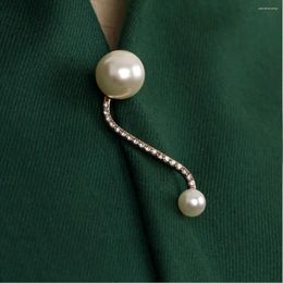 Brooches Fashion Rhinestones Pearl Simple Curved Brooch Sweater Cardigan Pin Corsage Versatile Clothes Luxury Pins