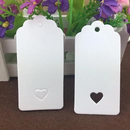 Party Decoration 100pcs/lot 9.5x4.5cmcm Hollow Heart Scalloped Paper Card / Wedding Favour Gift Tag DIY /Pric