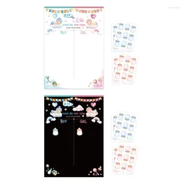 Party Decoration Gender Reveal Decorations Baby Game Voting Poster With Bottle Stickers Boy Or Girl For Family Wholesale