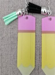 Creative Teachers Day Keychain Fashion Acrylic Pencil Dangle Charms Key Ring Personalise Small Tassel Keyring Festival Party Gift 9720697