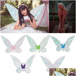 Party Decoration Gift Cosplay Costume Favour Halloween Accessories Butterfly Dress-Up Wings Fairy Drop Delivery Home Garden Festive Sup Otsq3