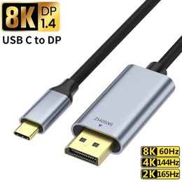 Type C to DisplayPort 1.4 Cable 8K 60Hz 4K 144Hz USB C to DP Cable Converter Adapter For Mac Pro Lenovo HP MateBook Laptop 1M