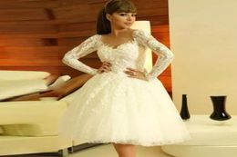 Fashion Long Sleeves White Homecoming Dresses Appliques ALine Cocktail Dresses Prom Party Gown Graduation Vestidos De Fiesta5088371355616