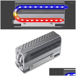 Fans Coolings Computer M.2 2280 Ssd Heatsink Solid State Drive Radiator Reflow Welding Cooler Gasket With Thermal Sile Pad Drop Delive Ote9L