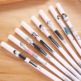 Pcs Creative Cartoon Hand-painted Character Gel Pens Set Student Black Ink Pen Gift 0.38mm Writing Tools