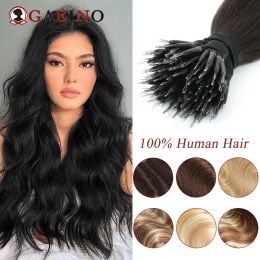 Extensions Body Wave Nano Ring Hair Extensions 1B# Natural Black Microlinks Hair Extensions 100% Human Hair Micro Bead Pre Bonded 1226Inch