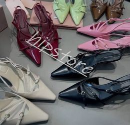 Sapatos de grife de gatinho de gatinho 5,5cm 9 cm de altura sandálias femininas sapatos de couro genuíno colorido de ponta de fivela pontiaguda