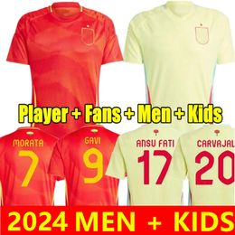 2024 Spanien Fußballtrikots PEDRI LAMINE YAMAL PINO MERINO RODRIGO SERGIO M.ASENSIO FERRAN Männer Kinder Kits HERMOSO REDONDO CALDENTEY 24/25 Fußballtrikot