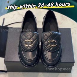 Dress Shoes Quilted Loafers Real Leather High Quality Women Loafers Moccasin Flat Shoes Lambskin Quilted With Gold Hardware Luxury Designer Platform Size 35-40