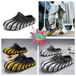 Dragon Hole Shoes with a Feet Feeling Thick Sole Sandals Summer Beach Men's Shoes Toe Wrap GAI breathe freely size Painted Five Claw thick sole silvery cool 2024 40-45