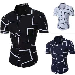 Hawaii New Men Summer Sump Short Sleeve Printed Thin Beach Polo Tops Męskie koszule Hawajskie