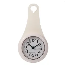 Wall Clocks Reloj De Pared Digital Bathroom Suction Cup Clock Hanging Hole Household White