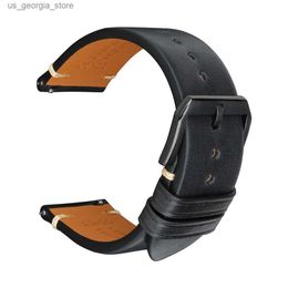 Watch Bands Genuine leather 18mm 20mm 22mm 24mm strap suitable for Garmin Huawei Samsung Galaxy Man womens quick release strap Y240321