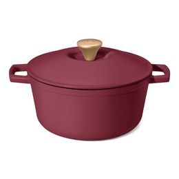 Beautiful 5 Quart Cast Iron Round Dutch Oven, Merlot by Drew Barrymore