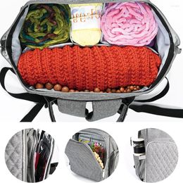 Storage Bags Small Yarn Bag Knitting Backpack Portable Crochet With Steel Frame Top For Accessories And Supplies