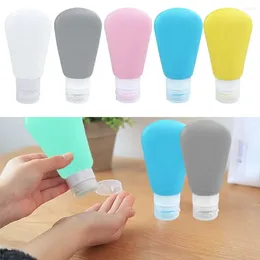 Storage Bottles 90ml Refillable Silicone Sub-Bottling Shower Gel Lotion Bottle Squeeze Shampoo Container El