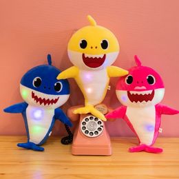 32CM Shark Soft Interactive Plush Game Children's Hot Skin Doll Marine Animal Toys Parent-Child Baby Stuffed Toy Hjnrh