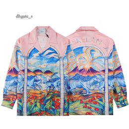 cosplay casablanca shirts Hawaiian Blossom Shirt Men's Short Hip Hop Half Sleeves Versatile Lining Clothes Loose and Stupid Handsome Coat Women