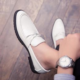 Casual Shoes Men's Loafers Men Oxfords White For Fashion Dress Slip On Black Leather Mens Formal Office Shoe Size 37-45