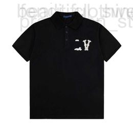 Men's Polos designer Designer Show Mens Damier Jacquard Cotton Pique Smart Black Polo With Embroidered Patch Men Leisure Offi Sports Shirt Man Tennis Oversize MMXU