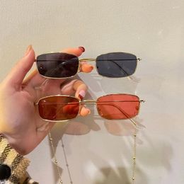 Sunglasses Candy Colour Vintege Metal Cat Eye UV400 Men Female Summer Street Eyewear For Women Korea Style Square Sun Glasses