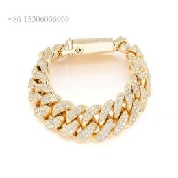 Miami Real Diamond Iced Out Link Chain Cuban For Men High Grade Fashion Bracelet Mens Jewellery