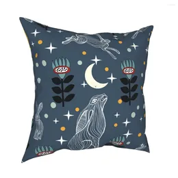 Pillow Case Hare Moon Square Pillowcase Creative Zipper Decorative Throw Sofa Cushion Cover 18"
