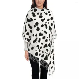 Scarves Winter Tassel Scarf Dalmatian Print Women Cashmere Neck Head Warm Pashmina Lady Shawl Wrap Bandana