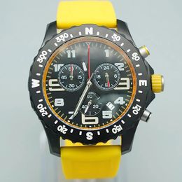 Luxury Men's Watch Japan Quartz Endurance Pro Avenger Chronograph 44mm Watches Yellow Rubber 1884 Men Watches Hardex Glass Wristwatches popular