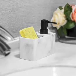 Liquid Soap Dispenser Hand Wash Surface Kitchen With Capacity Pump Leakproof Storage Compartment Sponge Holder Bathroom