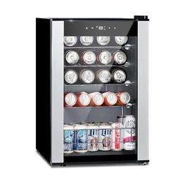 Smad Refrigerator Independent, 19 Bottle Compressor Small Wine Cooler Refrigerator, Suitable for Household Digital Thermostat and Glass Door, Stainless Steel