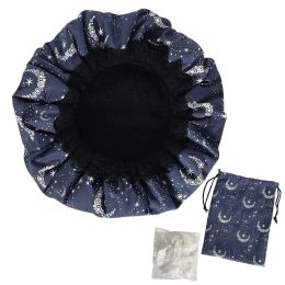 Tools 12pcs Flaxseed Care Cap Set Microwave Heating Steaming Cap Hair Care Oiling Cap Heating Starry Sky Style Shower Cap Storage Bag