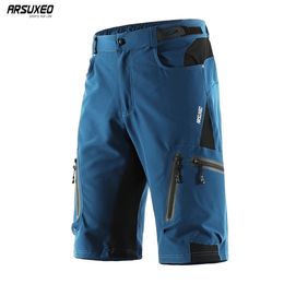 ARSUXEO Mens Outdoor Sports Cycling Shorts Downhill Trousers Mountain Bike Bicycle Shorts Water Resistant Loose Fit 1202 240320