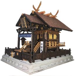 DIY Wooden Dollhouse Kit Miniature with Furniture Mini Dizang Temple Itsukushima Shrine Building Japanese House Toys Xmas Gifts 240304