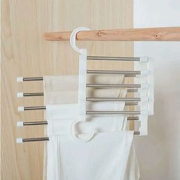 Clothes 5 Hangers Multi Functional Layers Pant Cloth Trousers Hanging Shelf Non-Slip Clothing Organizer Storage Rack ing