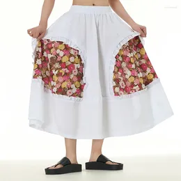 Skirts Canwedance Chic All Matched Cotton Romantic Maxi High Waist Oversized Ruffled Skirt Mujer White Boho Bottoms
